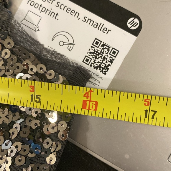 LIPSTICK - tank: black mesh semi-sheer racerback w silver sequins & stars - L - Picture 6 of 16